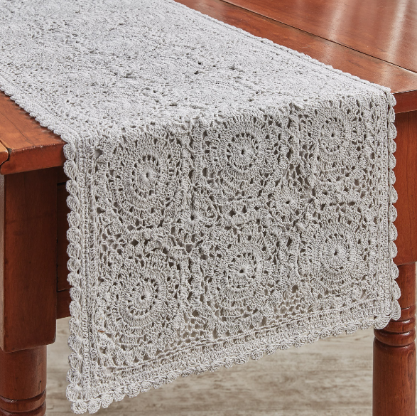 Lace Table Runner Mist - 2 Lengths