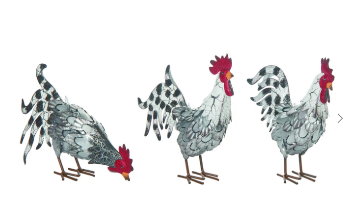 Metal Rooster Decor - 3 Styles