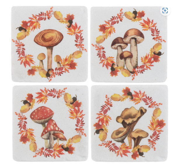 Fall Foliage & Mushroom Coaster