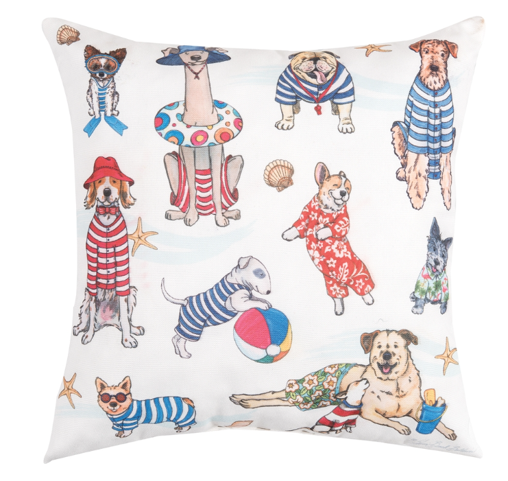 Beach Dogs Pillow