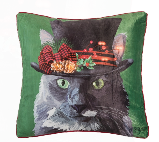 Christmas Cat LED Pillow