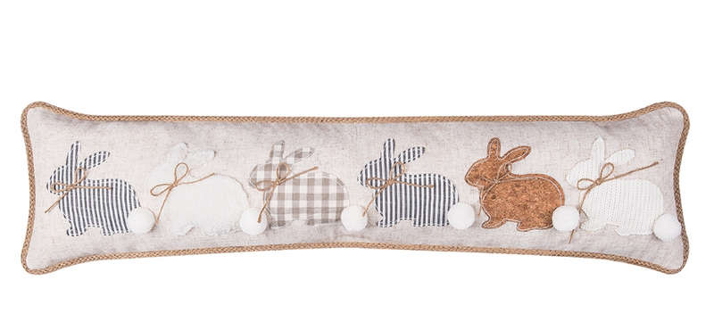 Multi Rabbit Line Up Applique Pillow