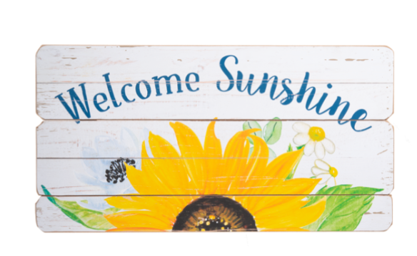 Welcome Sunshine Sunflower Wall Decor