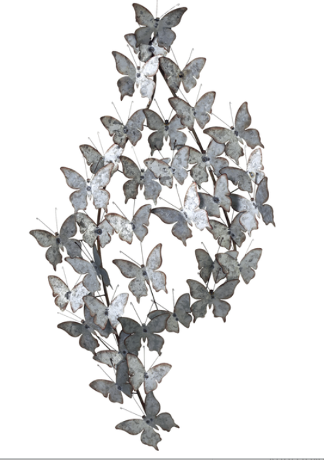 Galvanized with Rusted Edge Multi Butterfly Wall Decor