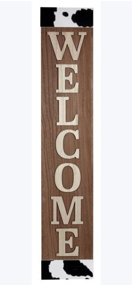 Wood New Country Door Leaner with Raised Letters