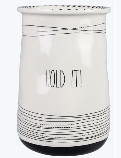 Ceramic Black and White Utensil Holder/Crock