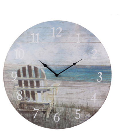 Wood Beach Chair Large Clock