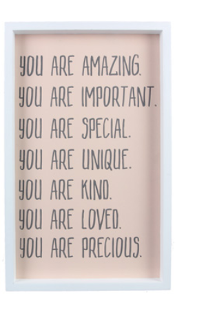 Wood Framed You Are Wall Sign