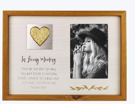 Wood Golden Faith 4X6 Memorial Photo Frame