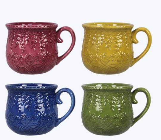 Ceramic Jeweled Boho Mug - 4 Options