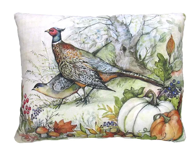 Fall Pheasants Pillow - Rectangle