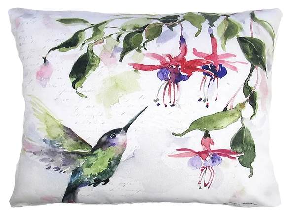 Hummer w/Hanging Plant 1 Pillow - Rectangle