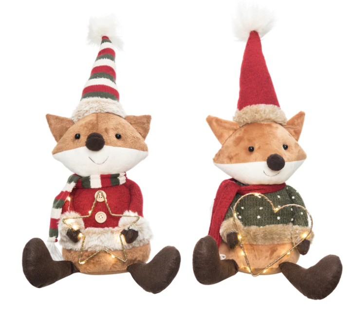 Plush Light Up Lodge Fox Sitter