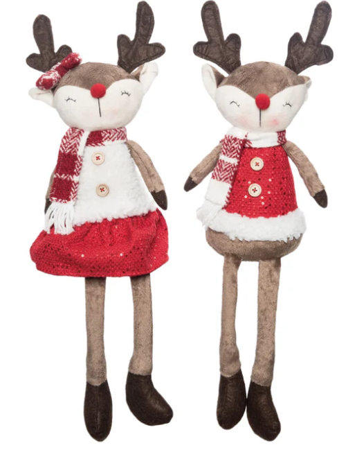Plush Reindeer Shelf Sitter - 2 Styles