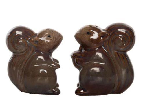 Stoneware Squirrel Salt & Pepper