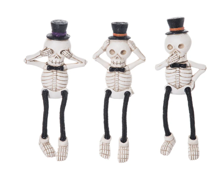 Top Hat Skeleton Shelf Sitter Set of 3