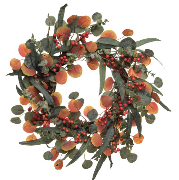Peachy Green Wreath