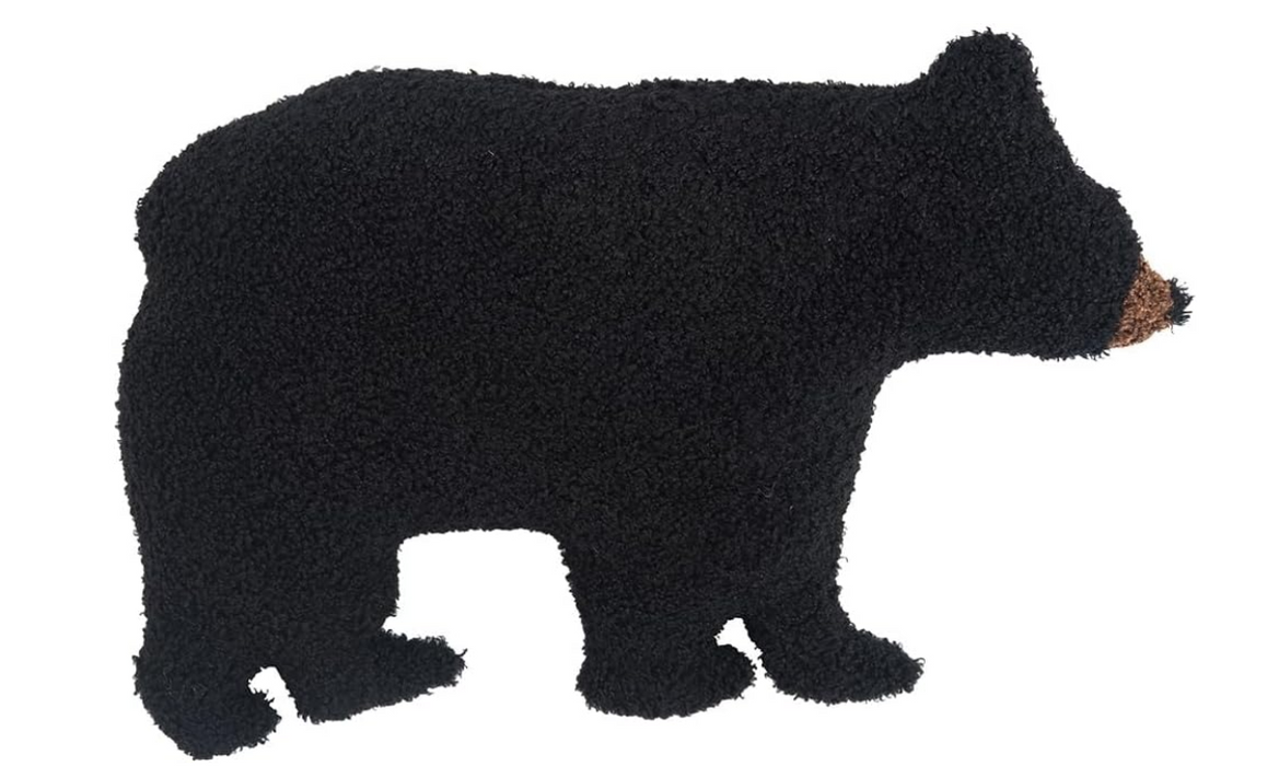 Black Bear Shaped Throw Pillow