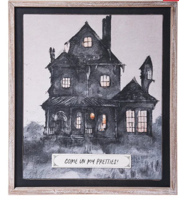 Paper/MDF Haunted House Wall Art