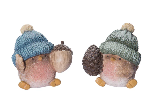 Cute Woodland Bird w/Hat Fig 2 Asst