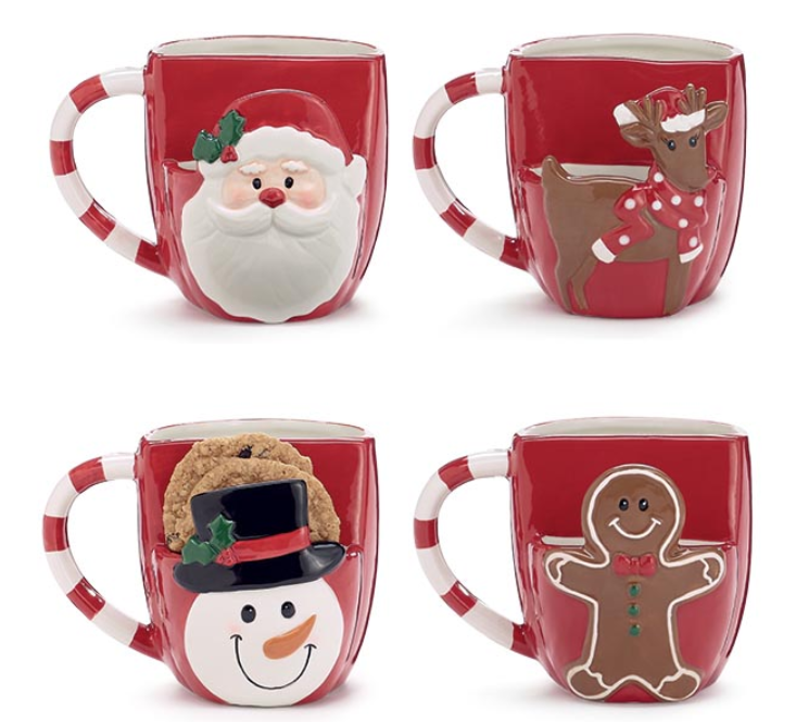 COOKIE POUCH CHRISTMAS CHARACTER MUGS - 4 Styles