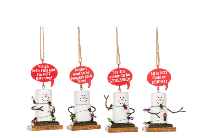 S'mores Holiday Pun Ornaments - 4 Options