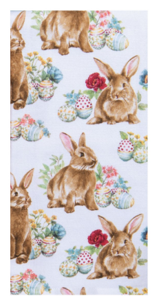 Garden Bunnies Toss Dual Purpose Terry Towel