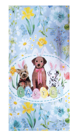 Easter Parade Floral Pup Dual Purpose Terry Towel