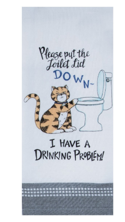 Pet Drinking Problem Tea Towel