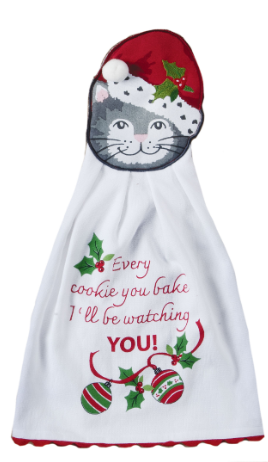 Meowy Christmas Hang-Ups Towel