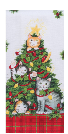 Meowy Christmas Dual Purpose Terry Towel