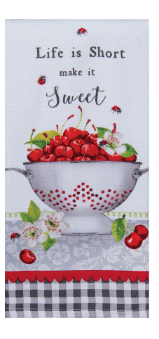 Sweet Cherry Colander Dual Purpose Terry Towel