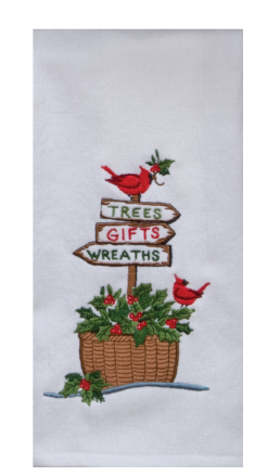 Home for Christmas Embroidered Dual Purpose Terry Towel