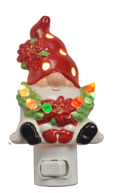 Gnome w/Wreath Night Light