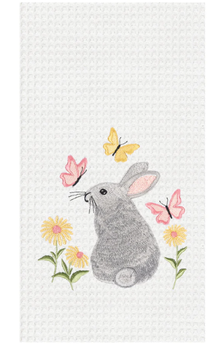 Spring Bunny & Butterflies Kitchen Towel