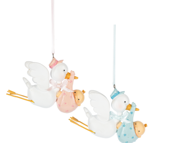 Stork & Baby Ornaments