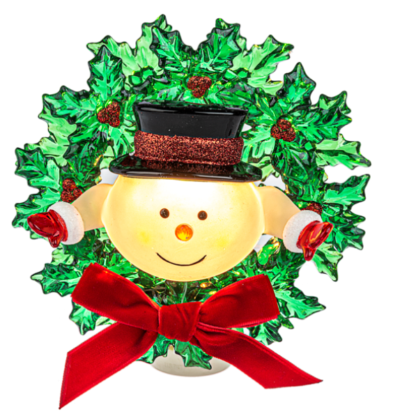 Snowman in Wreath Night Light