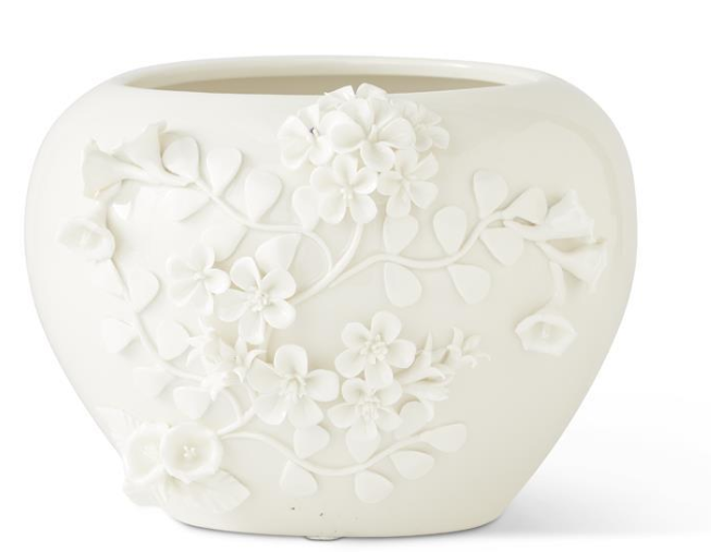 White Ceramic Handcrafted Jasmine Vase