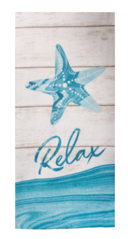 Coastal Tranquility Relax Starfish Tea Towel