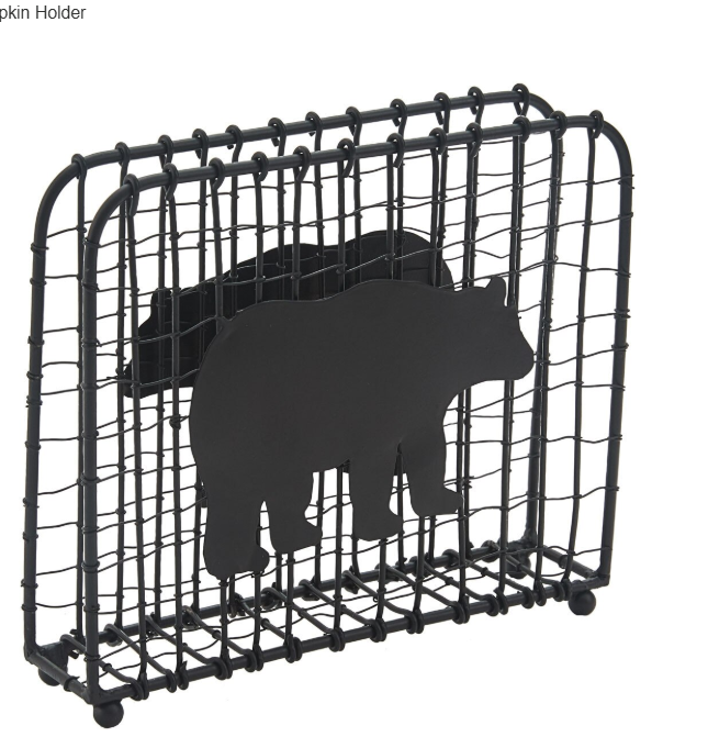 Black Bear Wire Lunch Napkin Holder