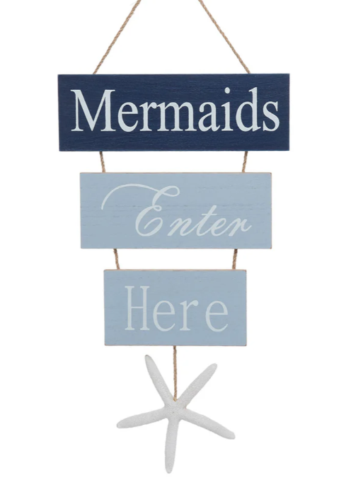 Mermaids Enter Here Wall Hanging