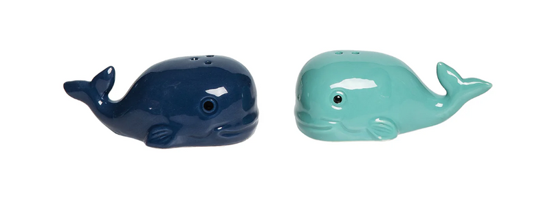 Whale Salt & Pepper Shakers