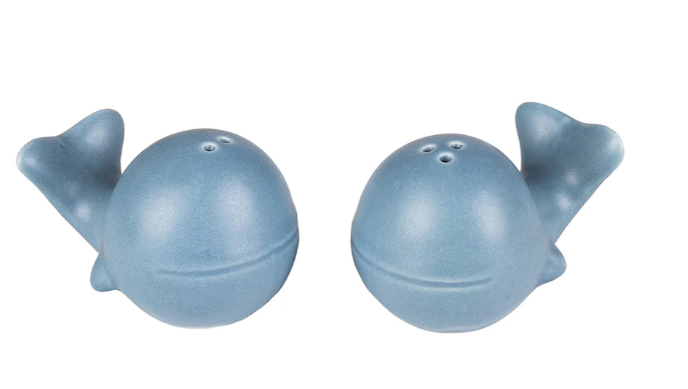Whale Salt & Pepper Shakers