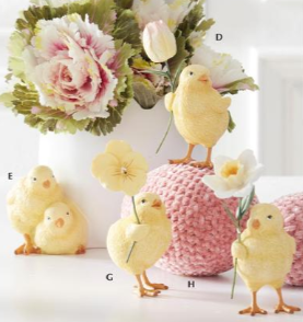 Resin Chicks w/Flowers