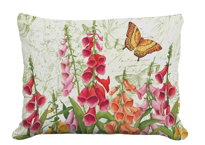 Foxgloves Toile Pillow