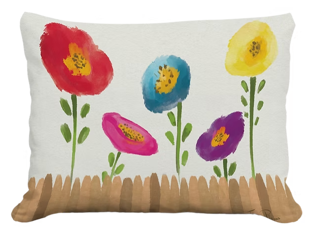 Flowers on Background Pillow