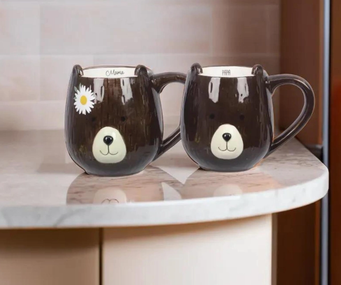 Ceramic Bear Mama & Papa Mug - 2 Asst.