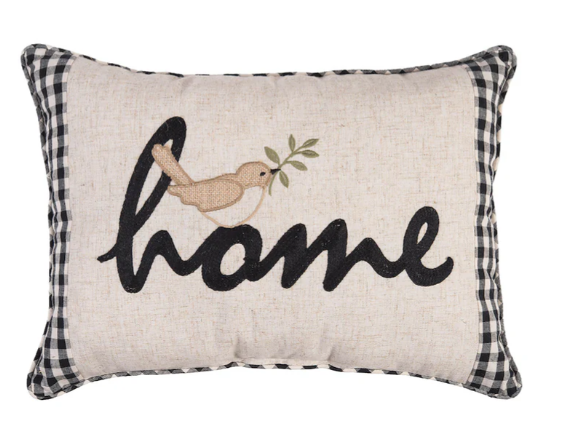 Wreathed Birds Home Oblong Pillow