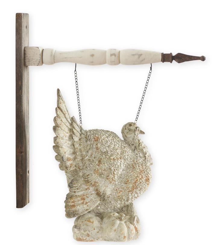 Tan Distressed Resin Turkey on Pumpkins Arrow Replacement