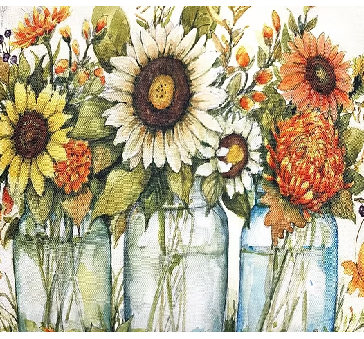 Sunflowers in Mason Jar - Square